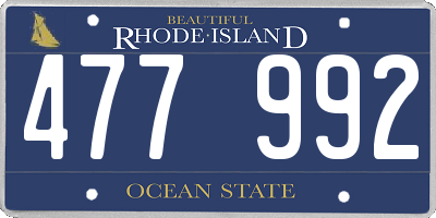 RI license plate 477992