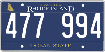 RI license plate 477994