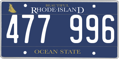 RI license plate 477996
