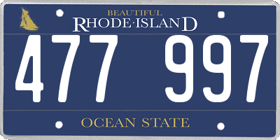 RI license plate 477997