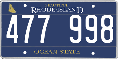 RI license plate 477998