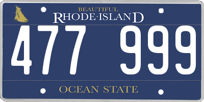 RI license plate 477999