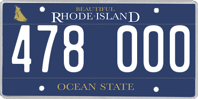 RI license plate 478000