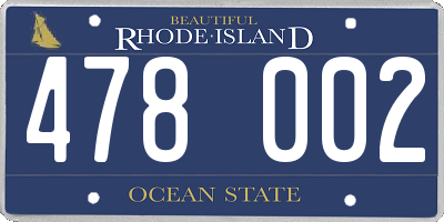 RI license plate 478002