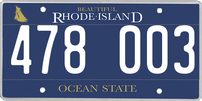 RI license plate 478003