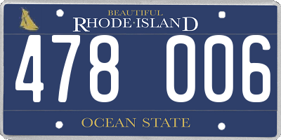 RI license plate 478006