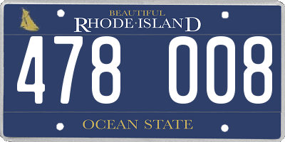 RI license plate 478008