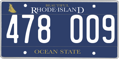 RI license plate 478009