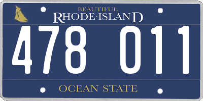 RI license plate 478011