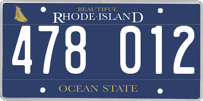 RI license plate 478012