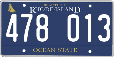 RI license plate 478013