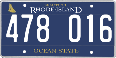 RI license plate 478016