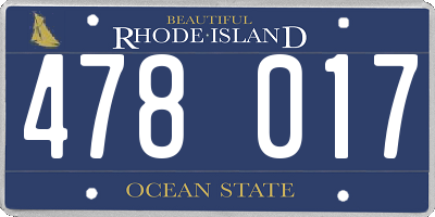 RI license plate 478017