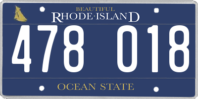 RI license plate 478018