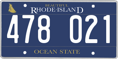 RI license plate 478021