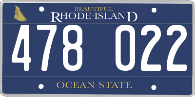 RI license plate 478022