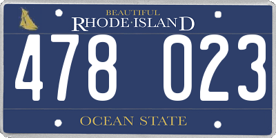 RI license plate 478023