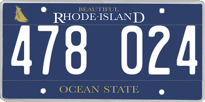 RI license plate 478024
