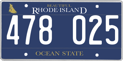 RI license plate 478025