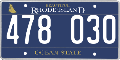 RI license plate 478030