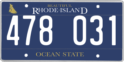 RI license plate 478031