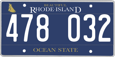 RI license plate 478032