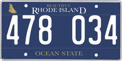 RI license plate 478034