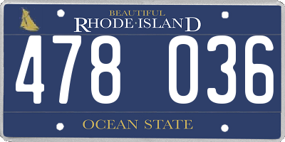 RI license plate 478036