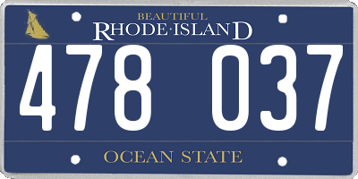 RI license plate 478037