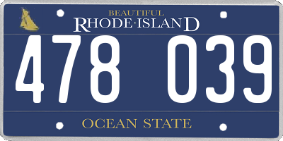 RI license plate 478039