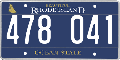 RI license plate 478041