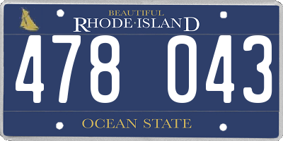 RI license plate 478043