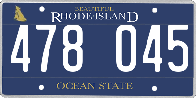 RI license plate 478045