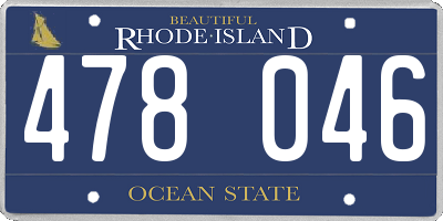 RI license plate 478046