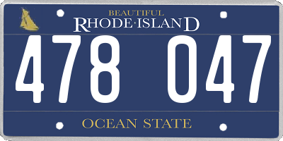 RI license plate 478047