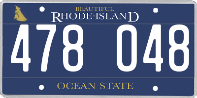 RI license plate 478048