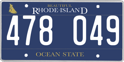 RI license plate 478049