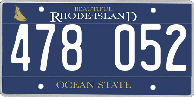 RI license plate 478052