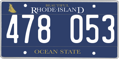 RI license plate 478053