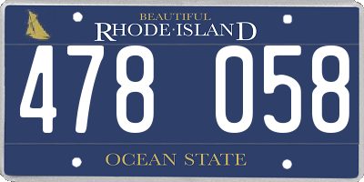 RI license plate 478058