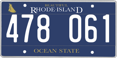 RI license plate 478061