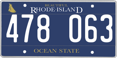 RI license plate 478063