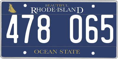 RI license plate 478065