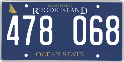 RI license plate 478068