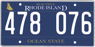 RI license plate 478076