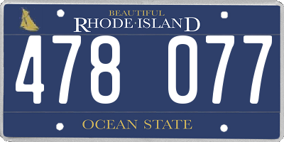 RI license plate 478077