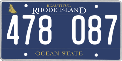 RI license plate 478087