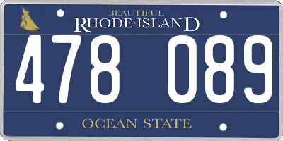 RI license plate 478089