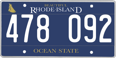RI license plate 478092
