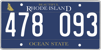 RI license plate 478093